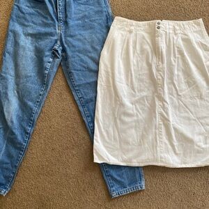 True Vintage 90s Liz Wear & Liz Sport Straight Jeans Medium Wash & White Skirt
